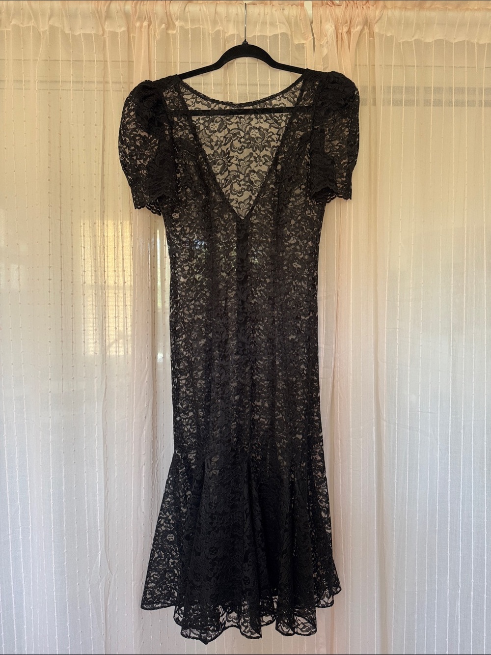Black Lace Midi Dress